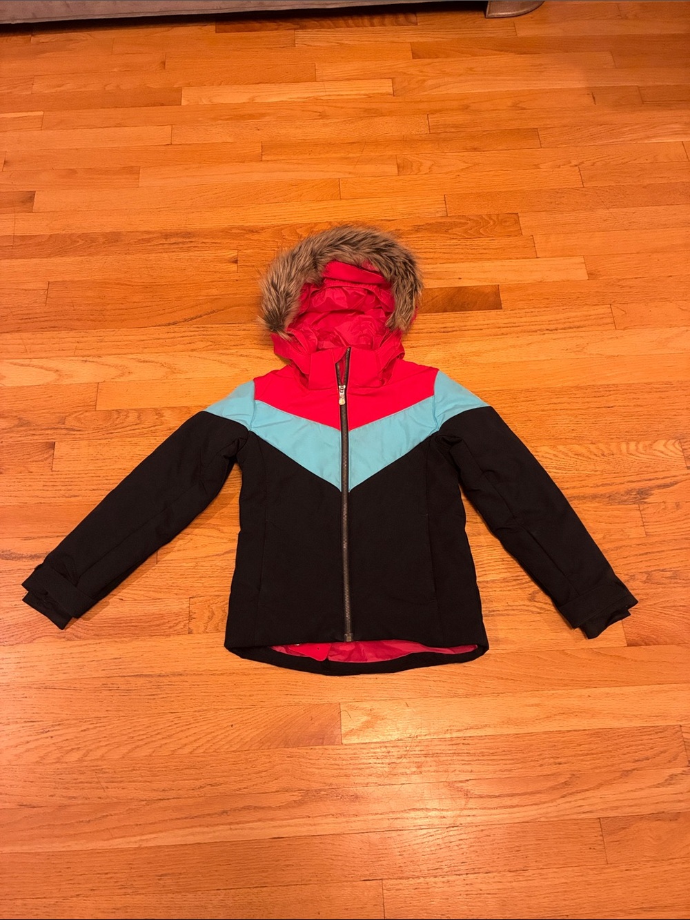 Spyder Lola insulated jacket girls in Black, Pink & Teal Size 4